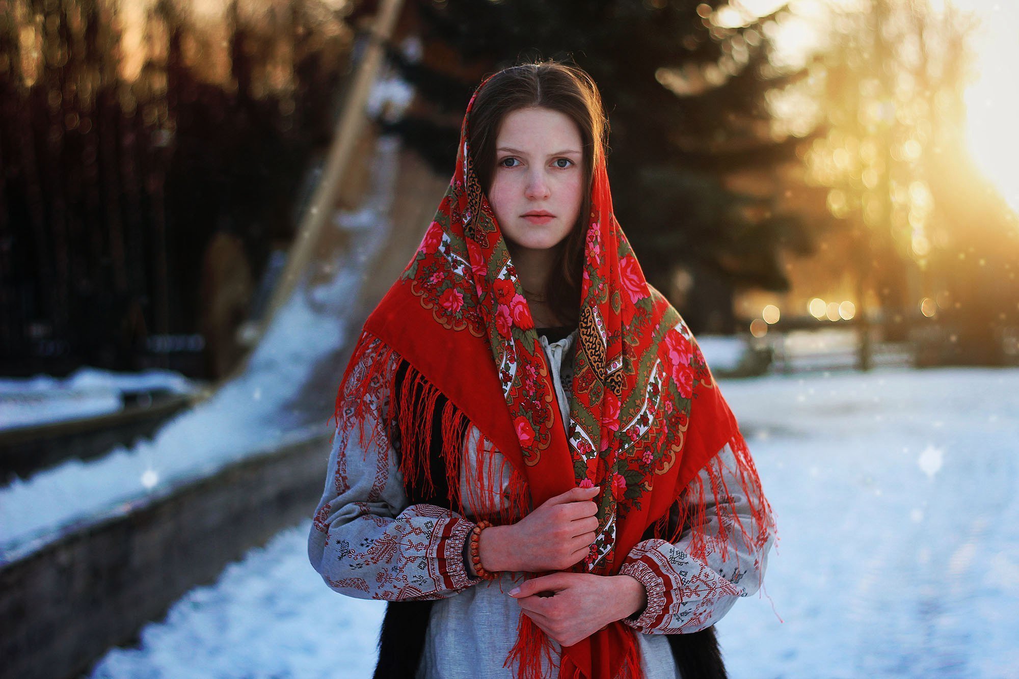 Girls in Slavic costumes in Zhuji