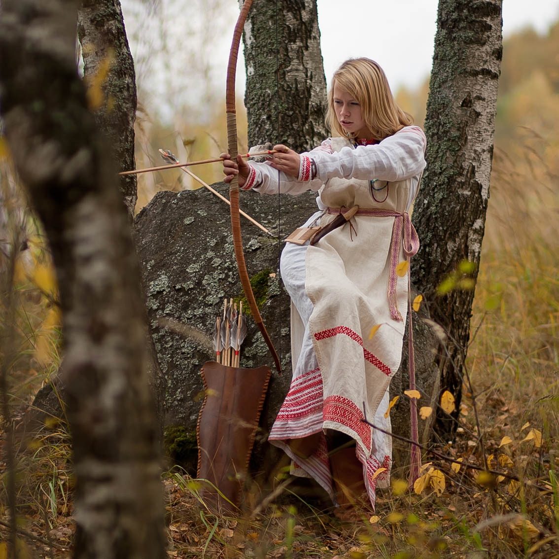 Sexy photo Girls in Slavic costumes in Zhuji